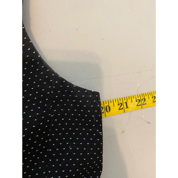 Black Label Evan-Picone Polka Dot Sleeveless Dress Pockets Red Belt Size 12 - Picture 8 of 11